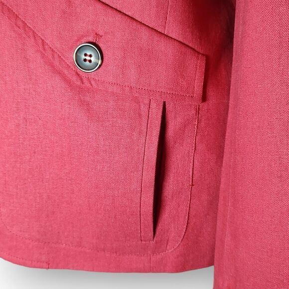 Vintage Tradition Linen Blend Raspberry Pink Blazer US 12P - Picture 2 of 11